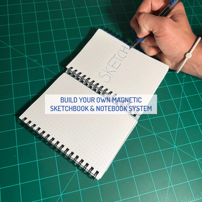 SKETCHSTAK Spiral Notebooks + Magnetic Covers, 2 Pack, 1 Subject, Dotted Paper, 50 Sheets