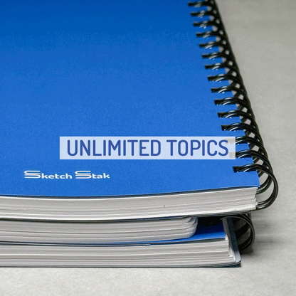 SKETCHSTAK Spiral Notebooks + Magnetic Covers, 2 Pack, 1 Subject, Dotted Paper, 50 Sheets