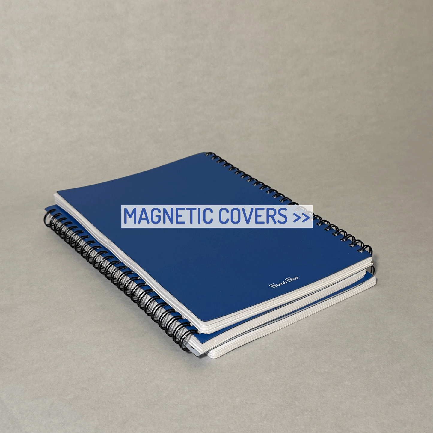 SKETCHSTAK Spiral Notebooks + Magnetic Covers, 2 Pack, 1 Subject, Dotted Paper, 50 Sheets