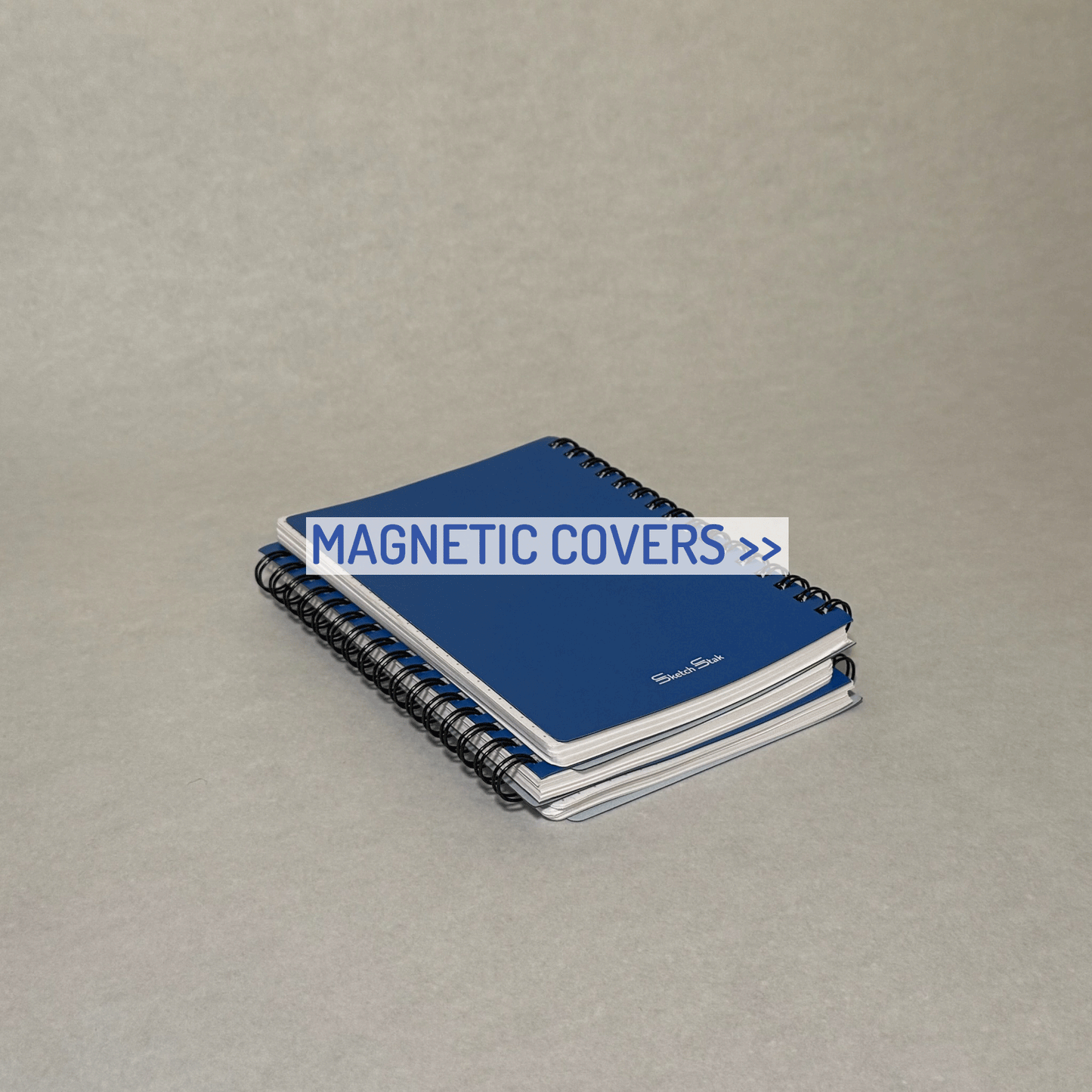 SKETCHSTAK Spiral Notebooks + Magnetic Covers, 2 Pack, 1 Subject, Dotted Paper, 50 Sheets